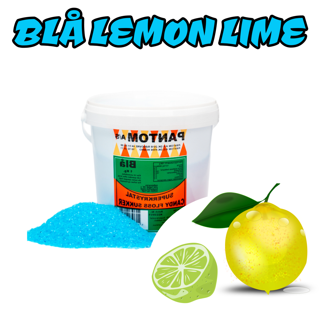 Blå lemon lime Candyfloss sukker 1 kilo