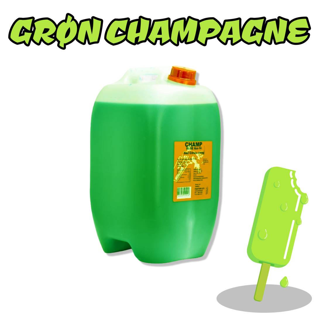 Grøn Champagne 10 liters fra Funfoods.dk