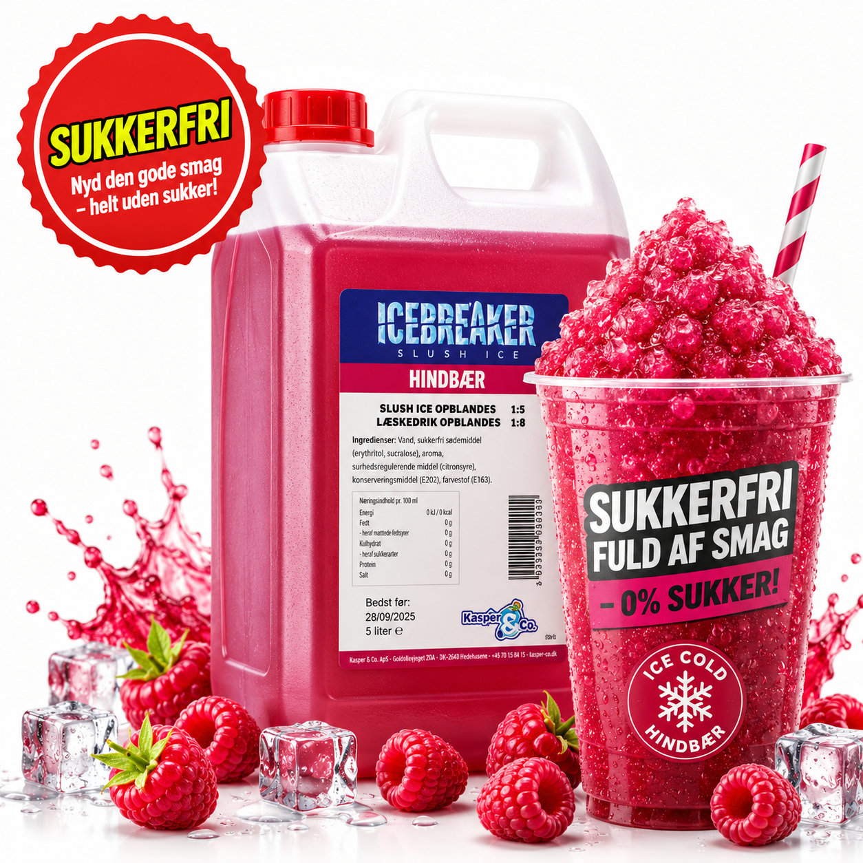 Icebreaker hindbær sukkerfri slushice 5 liter