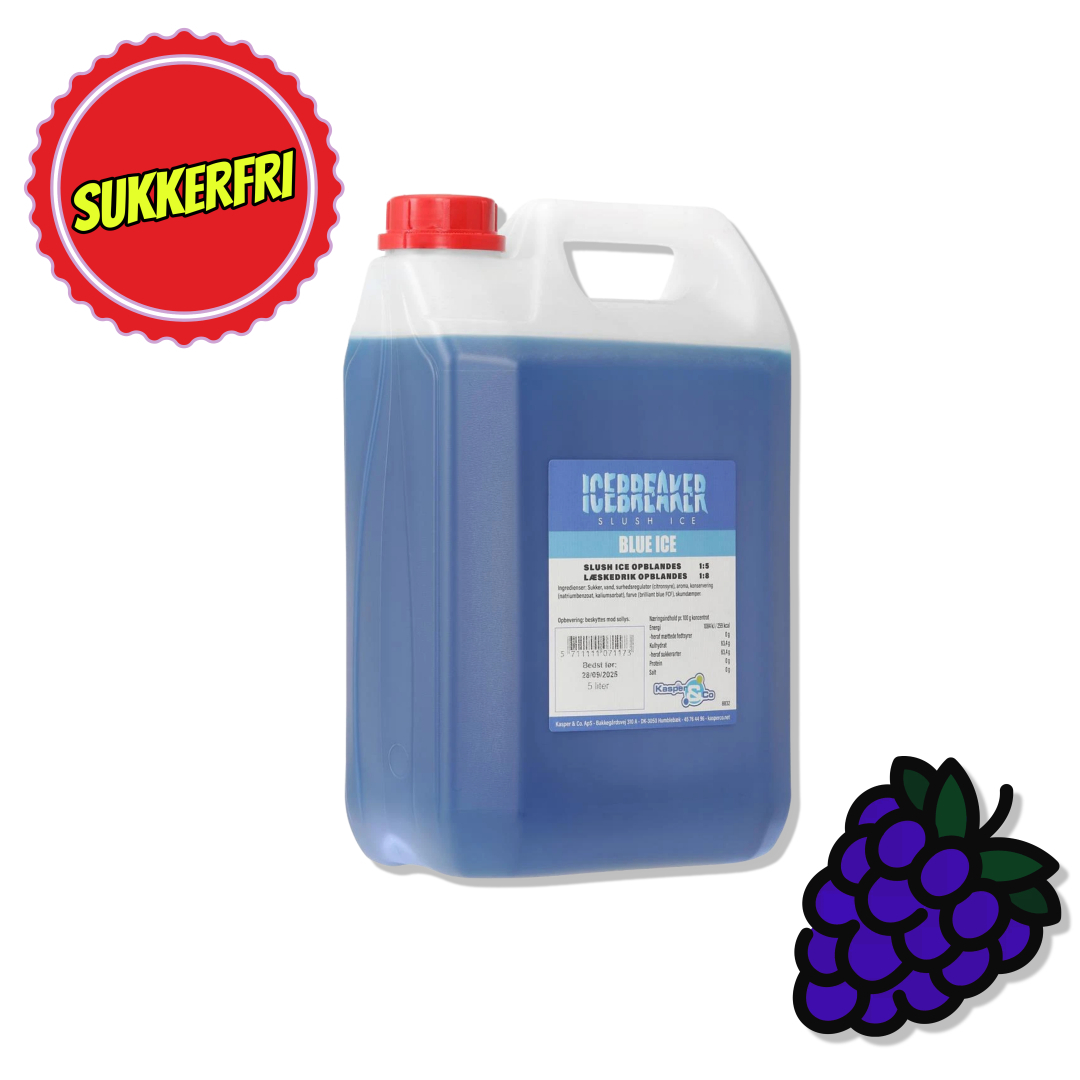 Sukkerfri blå hindbær slushice