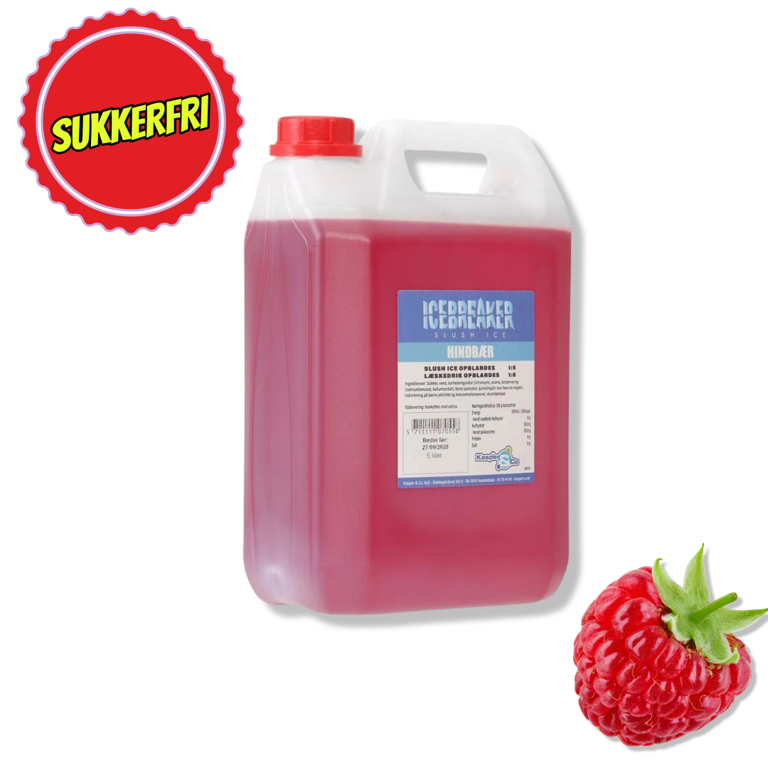 Sukkerfri hindbær slushice