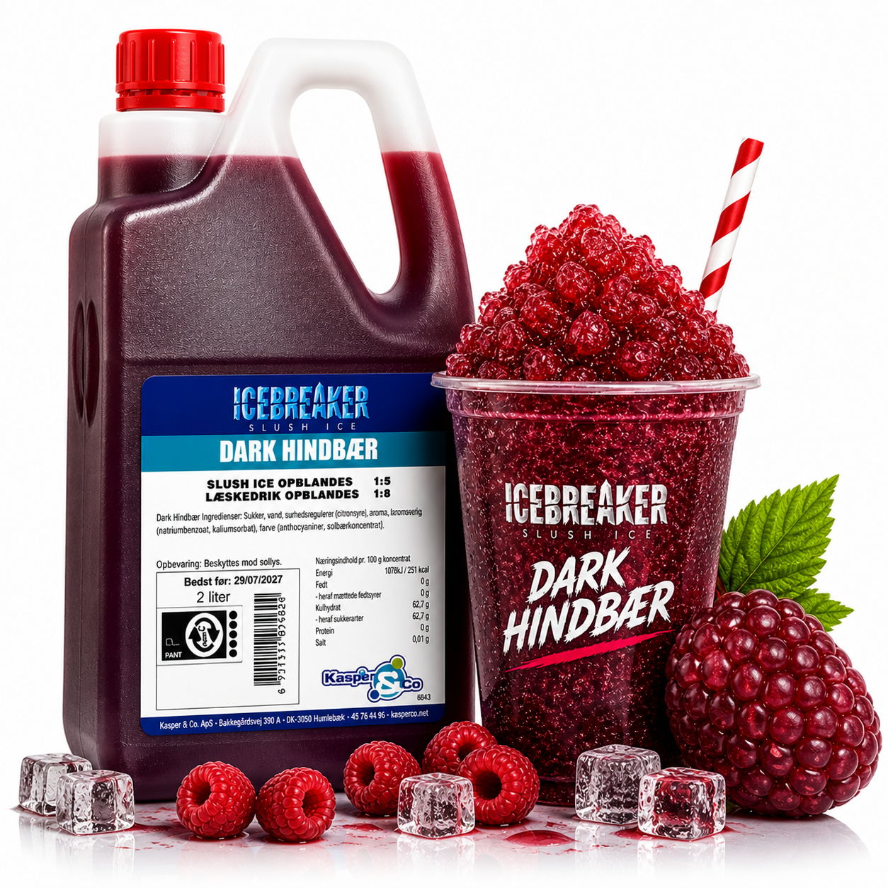 Icebreaker Dark Hindbær slushice 2 liter