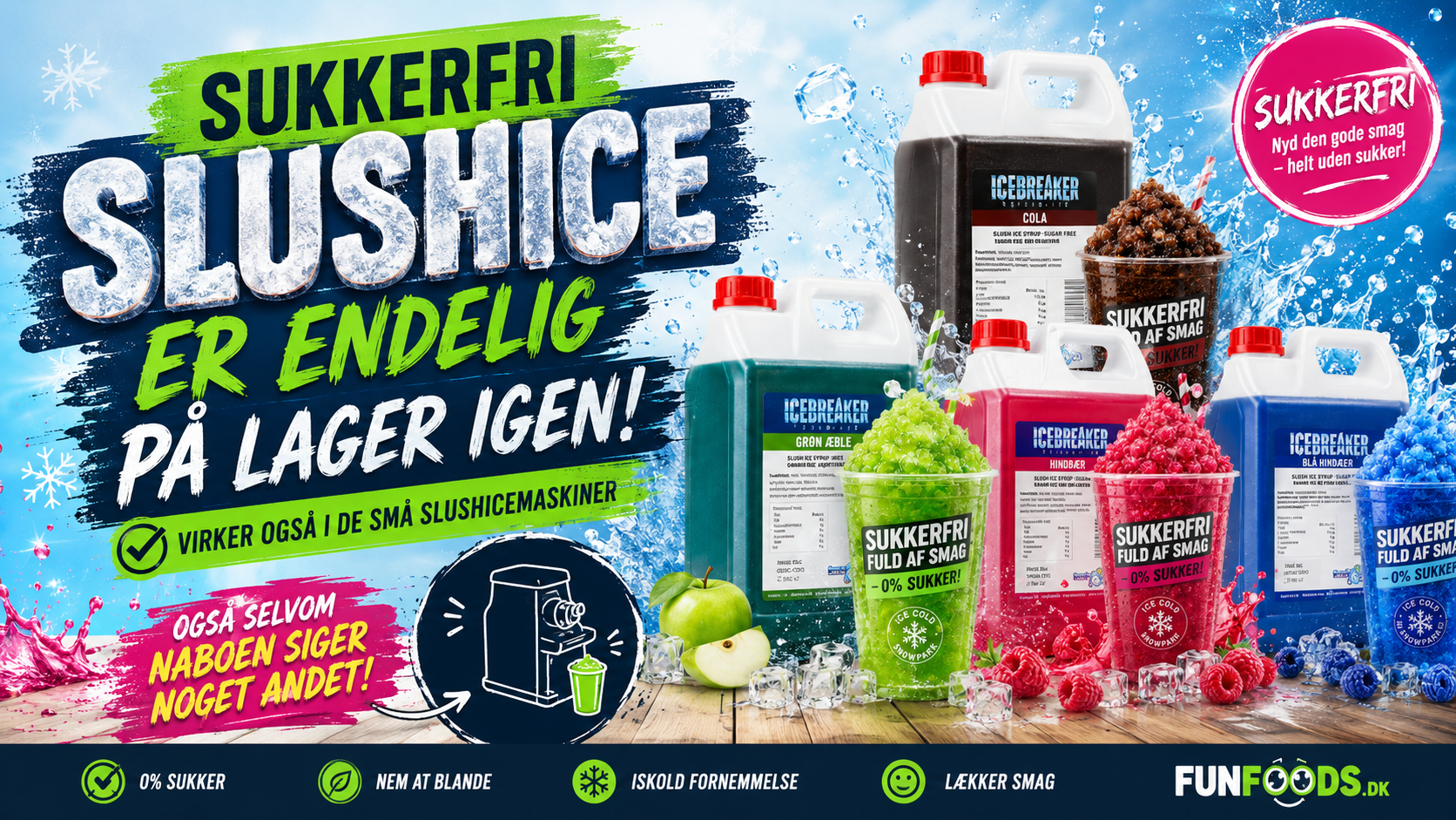 Sukkerfri slushice banner